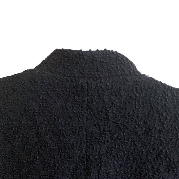 CC COLLECT Women's XS Black Boucle Wool Blazer Jacket Double Brass Buttons Chic - Picture 15 of 15